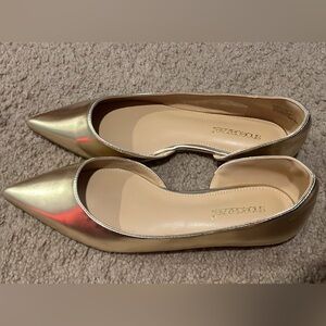 ShoeDazzle Gold Flats - Size 9